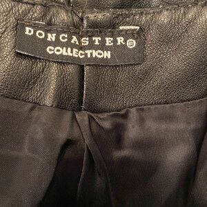 Doncaster Collection Black Leather Wide Leg Pants Trousers Size SMALL *read